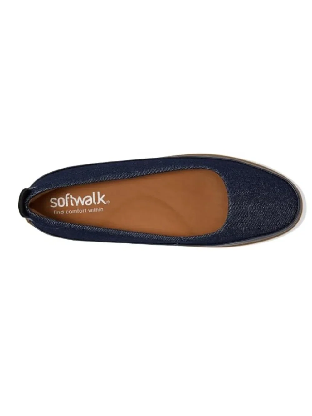 SoftWalk Disa Women's Asymmetric Leather Slip-On Flat - Denim Blue